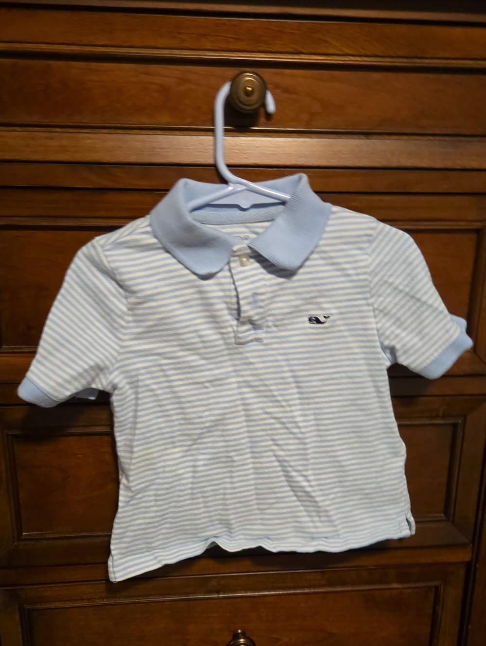 Vineyard Vines Light Blue & White Striped Polo